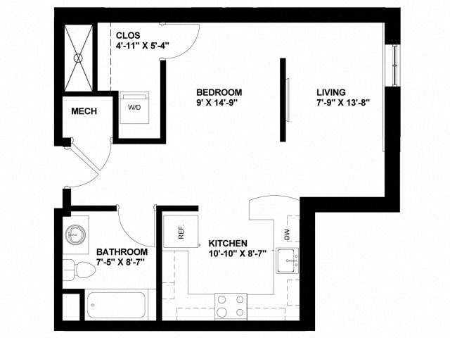 Clinton Studio highpoint, columbus commons, downtown columbus, downtown apartments